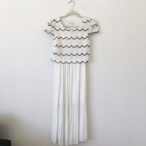 🛒 5/$25 BBJC White Pleated Dress with Crochet Top